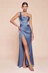 Prom Dresses Long Fitted Corset Formal Prom Dress Smoky Blue