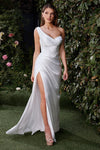 Wedding Dresses Simple Long Corset Fitted Wedding Dress Off White