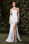 Wedding Dresses Fitted Long Wedding Slit Dress Off White