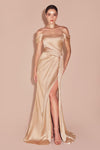Prom Dresses Long Formal Evening Prom Slit Dress Champagne