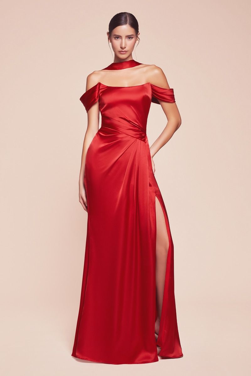 Prom Dresses Long Formal Evening Prom Slit Dress Red