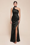 Prom Dresses Fitted Slit Long Formal Evening Gown Black