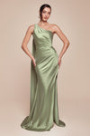 Prom Dresses Fitted Slit Long Formal Evening Gown Sage