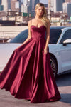 Prom Dresses Prom A Line Long Formal Corset Dress Burgundy