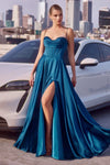 Prom Dresses Prom A Line Long Formal Corset Dress French Navy