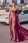 Prom Dresses Prom A Line Long Formal Corset Dress Mauve Rose
