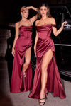 Prom Dresses Plus Size Long Off Shoulder Evening Gown Burgundy