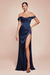 Prom Dresses Long Corset Fitted Formal Dress Navy