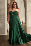 Plus Size Dresses Plus Size Long Formal Strapless Satin A Line Prom Dress Hunter Green