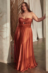 Plus Size Dresses Plus Size Long Formal Strapless Satin A Line Prom Dress Sienna