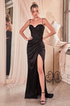 Prom Dresses Long Satin Fitted Sweetheart Neckline Dress Black