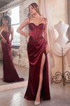 Prom Dresses Long Satin Fitted Sweetheart Neckline Dress Burgundy