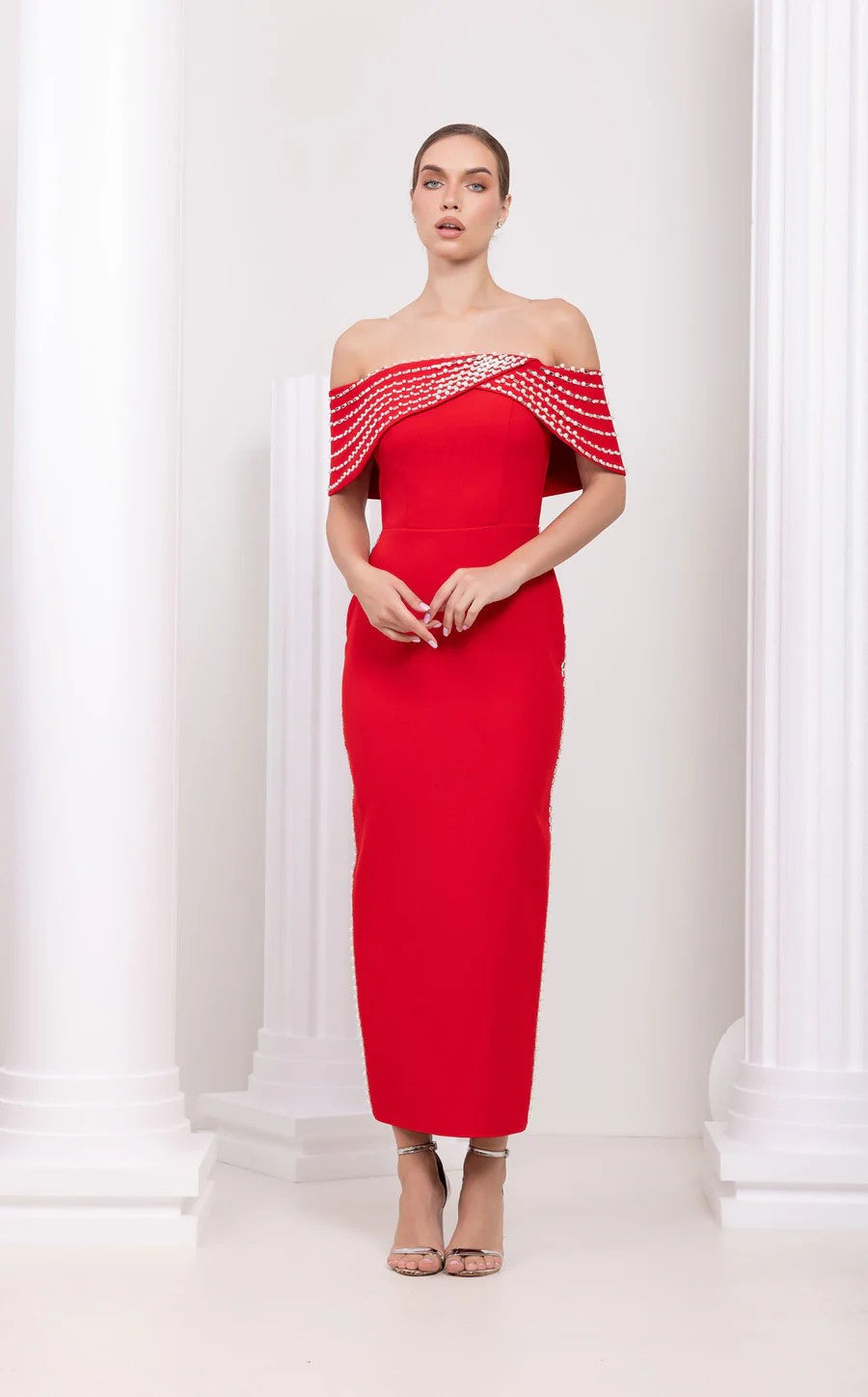 Prom Dresses Formal Long Beaded Prom Dress Red