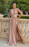 Prom Dresses Long Formal A Line Slit Pocket Prom Dress Mauve