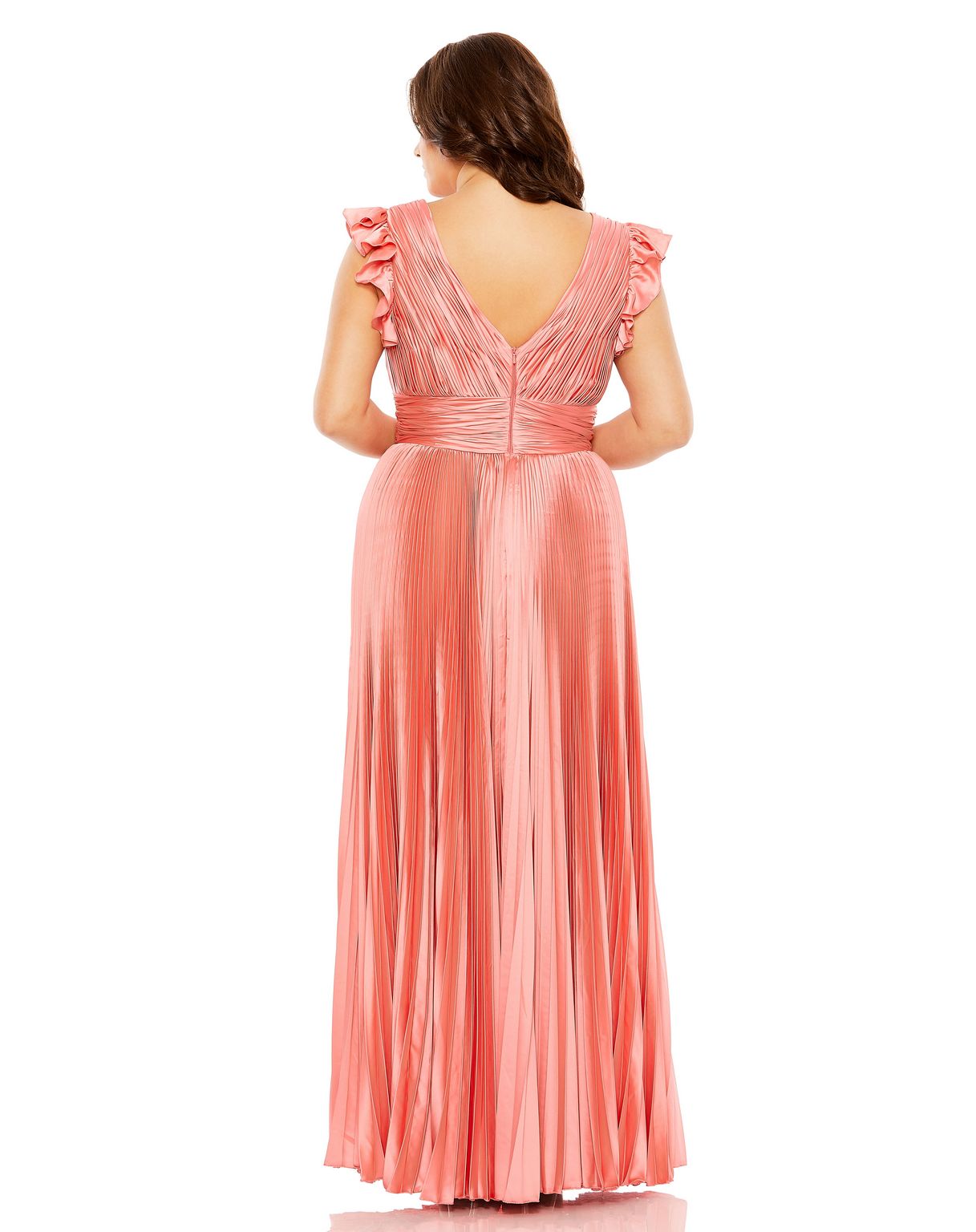 Plus Size Dresses Pleated Plus Size Formal Dress Coral