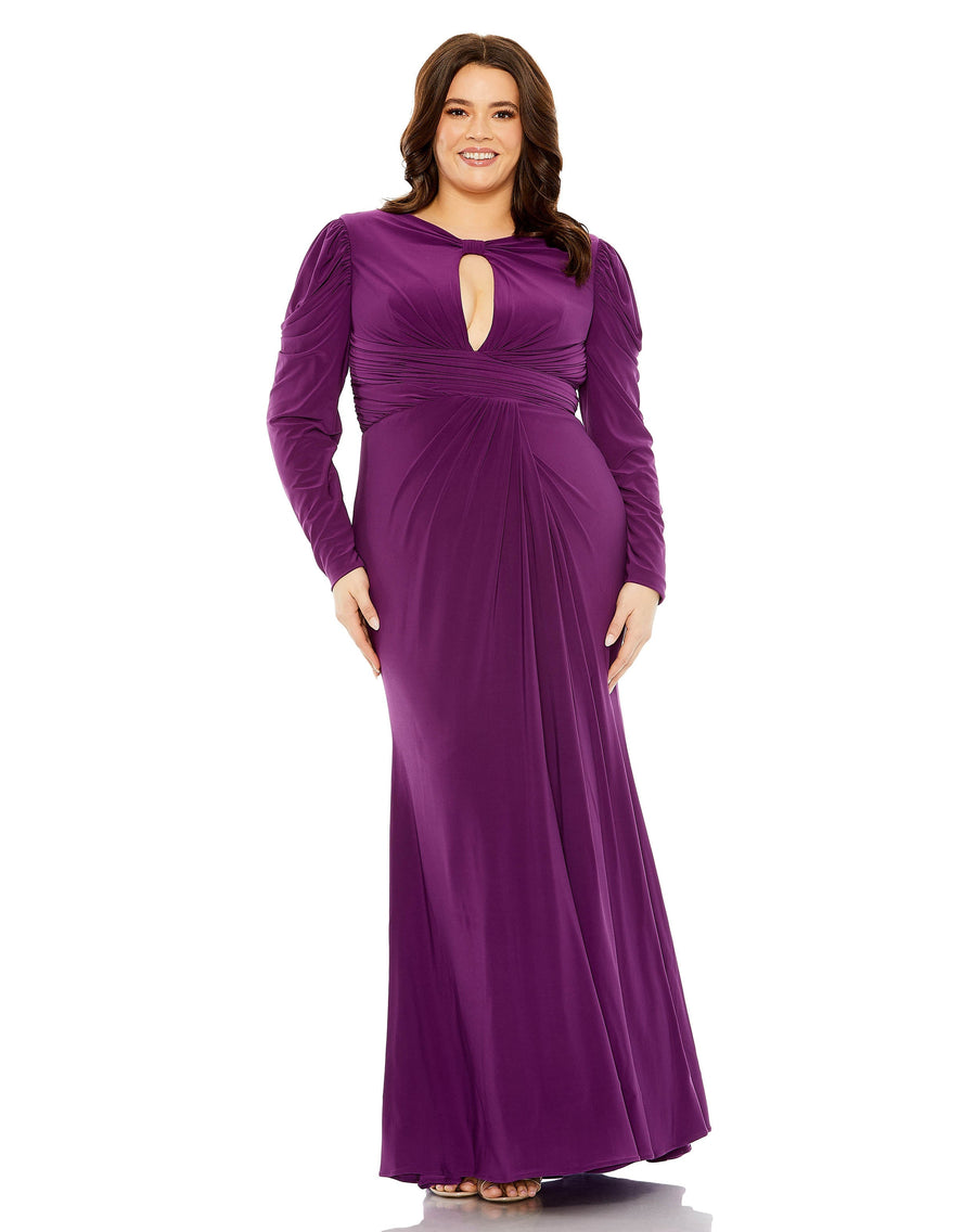 Plus Size Dresses Plus Size Long Sleeve Formal Dress Plum