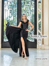 Prom Dresses Formal Long Feather Slit Evening Prom Dress Black