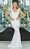 Wedding Dresses Long Simple Bridal Gown Fitted Feather Wedding Dress White