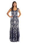 Formal Dresses Long Sequin Formal Ruffle Skirt Dress Navy/Silver