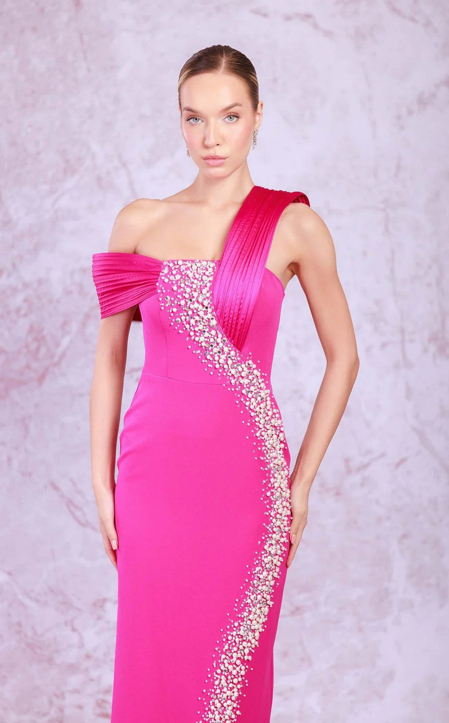 Prom Dresses Prom Formal Long Beaded Dress  Fuchsia