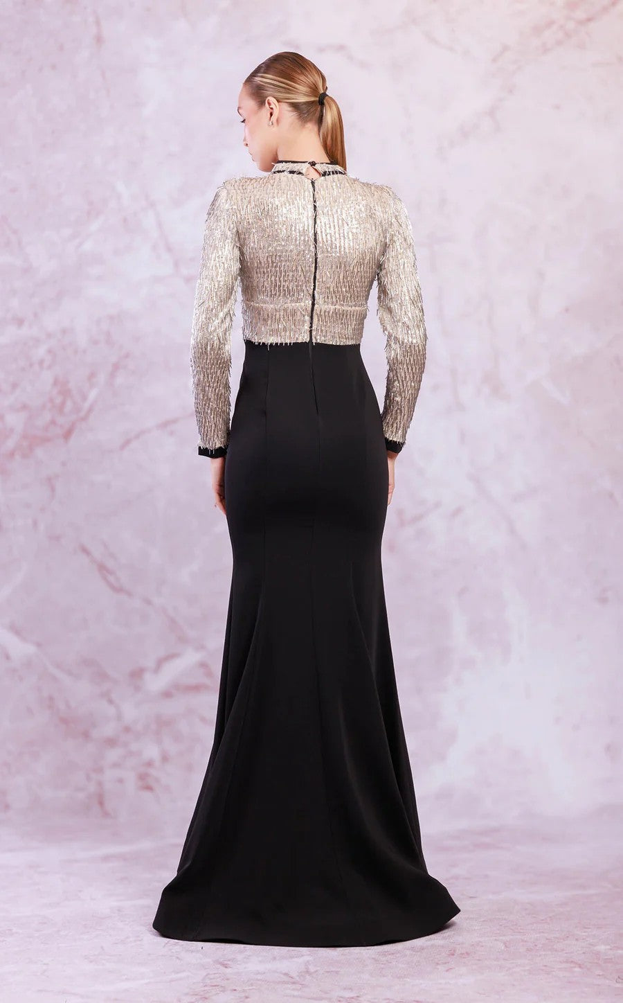 Prom Dresses Long Formal Mermaid Evening Dress Black Gold