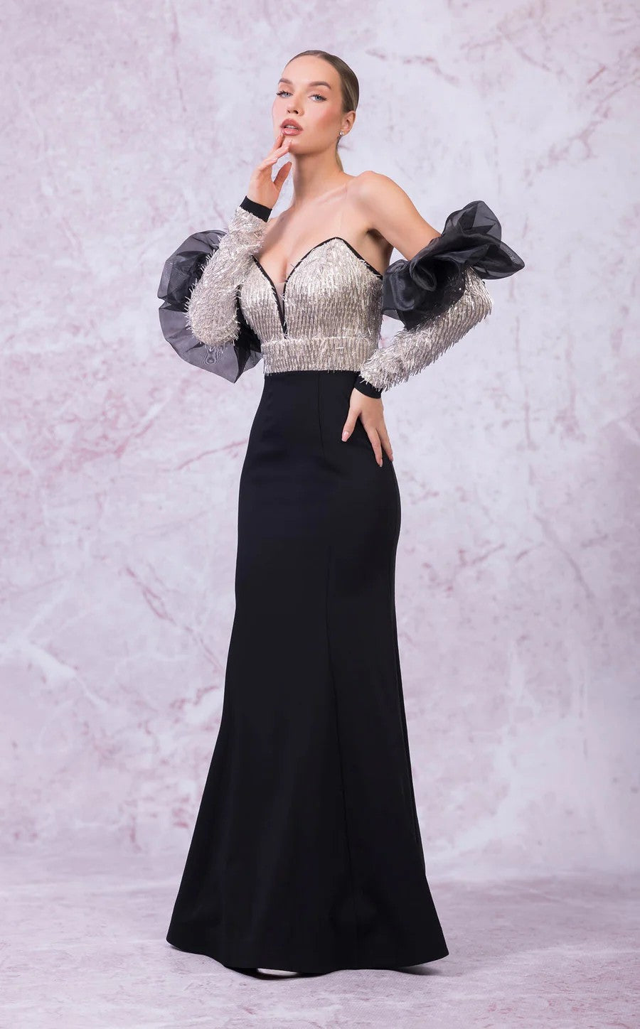 Prom Dresses Long Prom Formal Lace Dress Black Gold