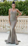Prom Dresses Fitted Prom Long Mermaid Glitter Formal Dress Pink/Silver