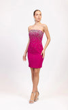 Cocktail Dresses Fitted Short Homecoming Cocktail Dress Fuchsia