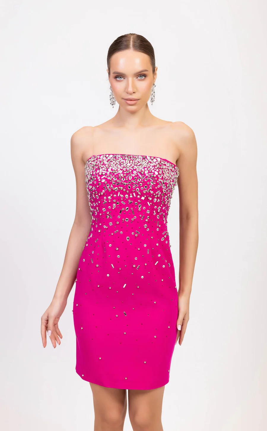 Cocktail Dresses Fitted Short Homecoming Cocktail Dress Fuchsia