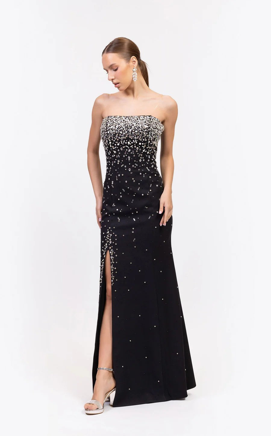 Prom Dresses Long Formal High Slit Prom Dress Black