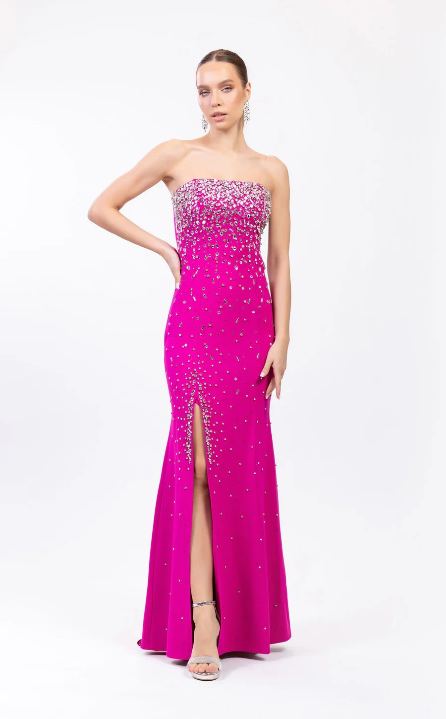 Prom Dresses Long Formal High Slit Prom Dress Fuchsia