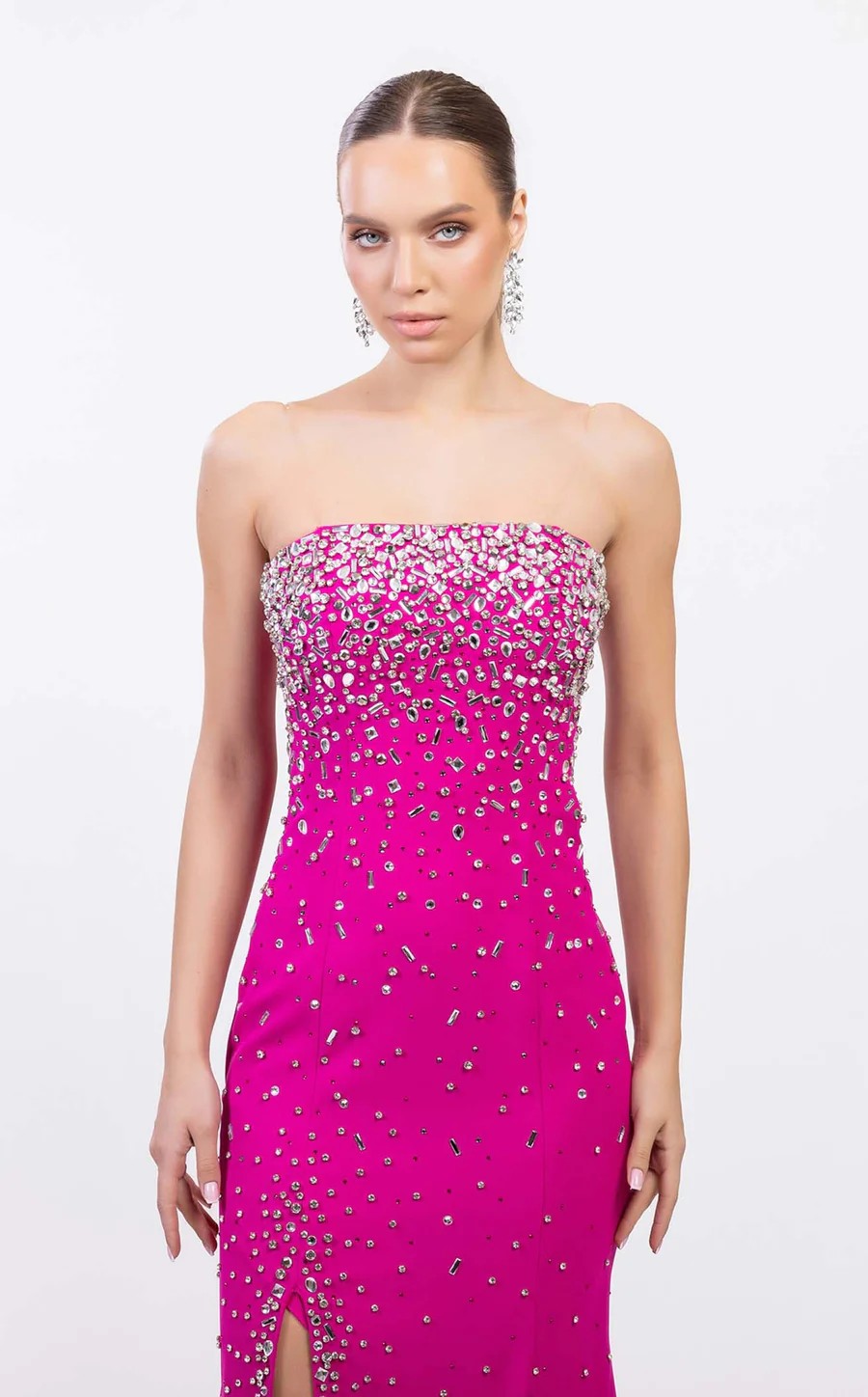 Prom Dresses Long Formal High Slit Prom Dress Fuchsia