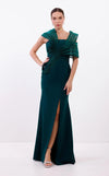 Prom Dresses Long Formal Fitted Slit Evening Dress Green