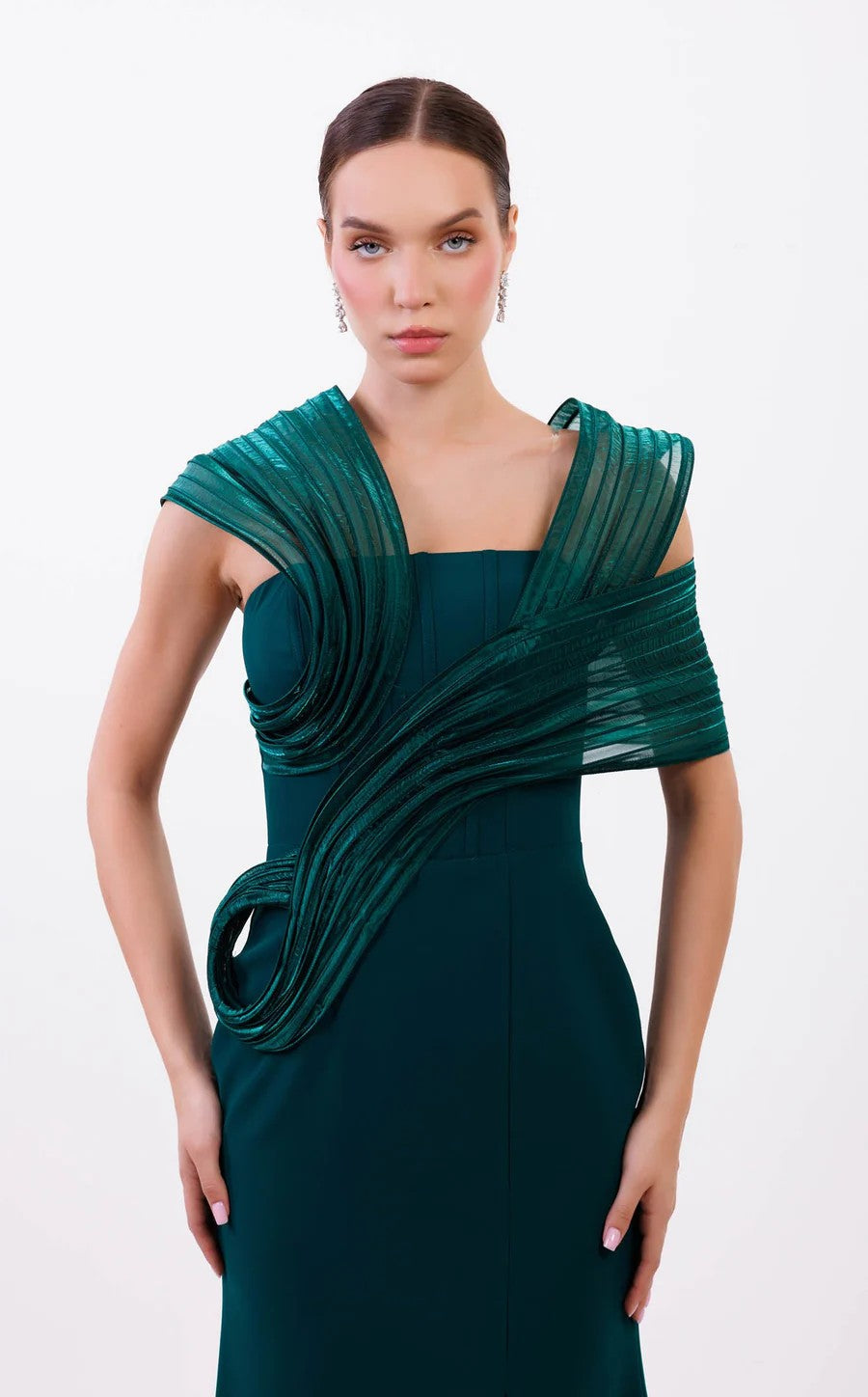 Prom Dresses Long Formal Fitted Slit Evening Dress Green