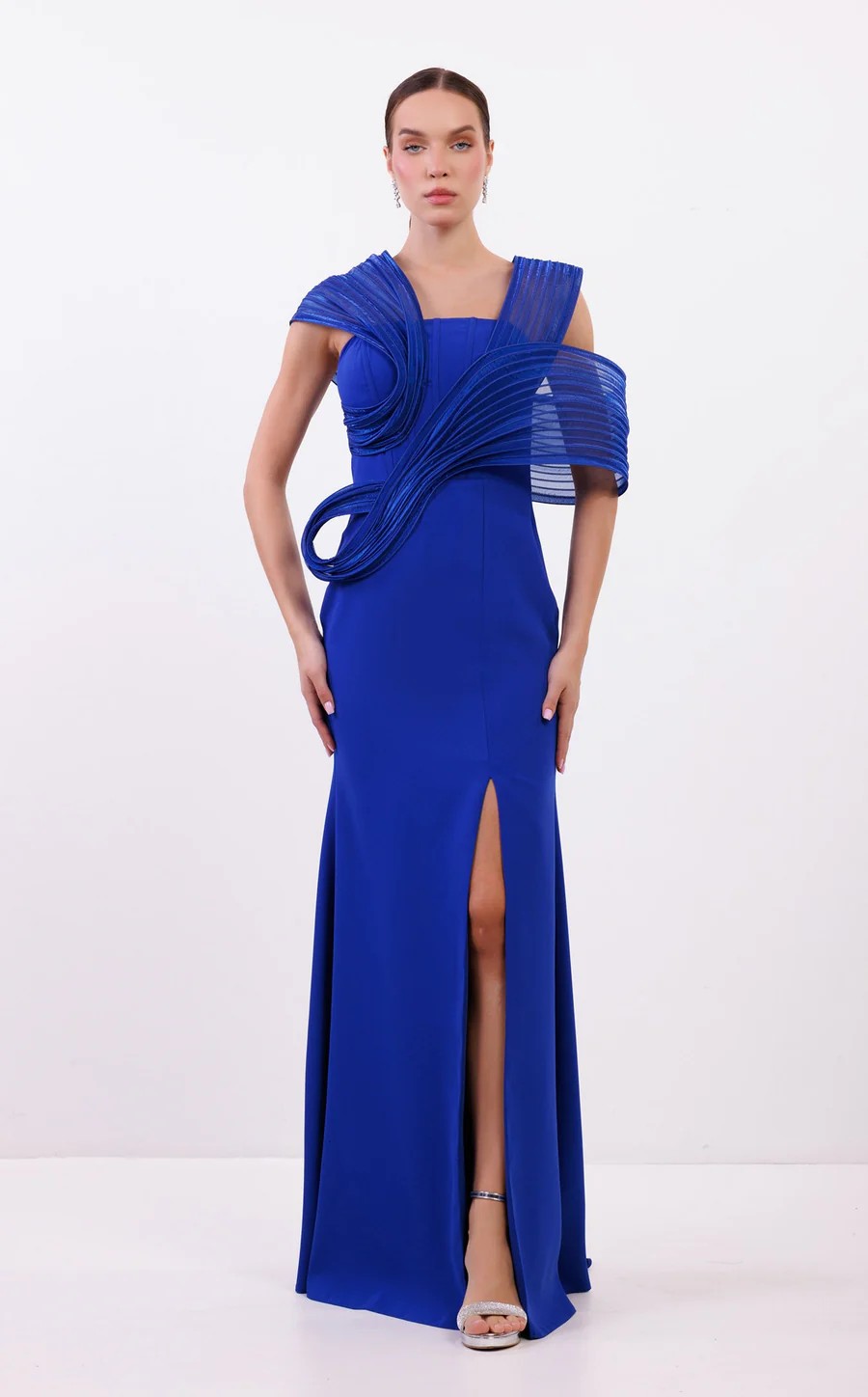 Prom Dresses Long Formal Fitted Slit Evening Dress Royal