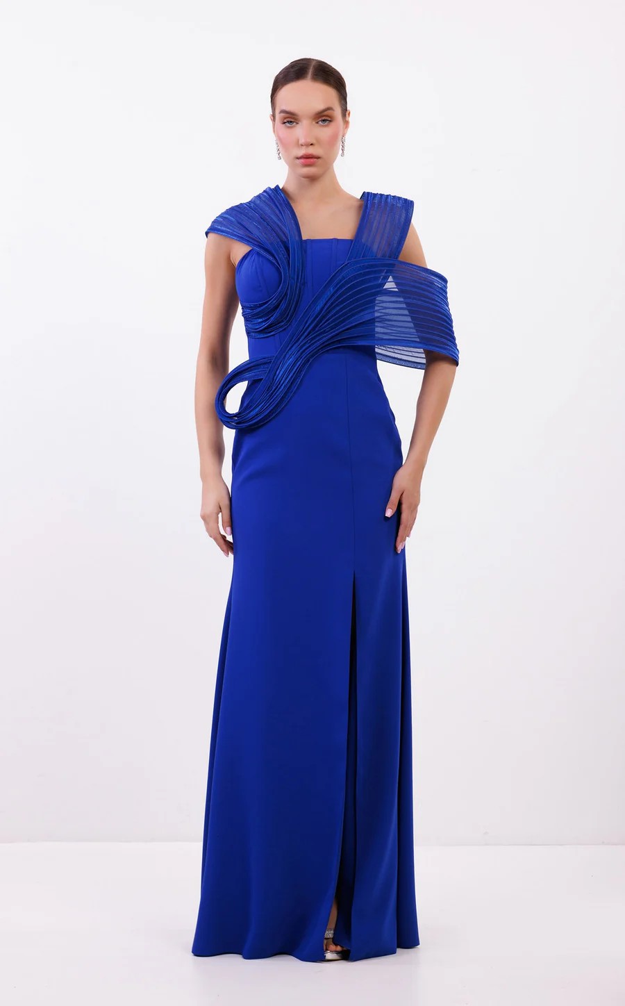 Prom Dresses Long Formal Fitted Slit Evening Dress Royal