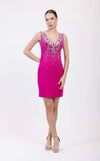 Cocktail Dresses Short Cocktail Fitted Dress Fuchsia