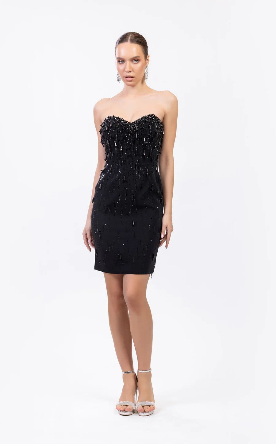 Cocktail Dresses Beaded Short Homecoming Cocktail Dress Black