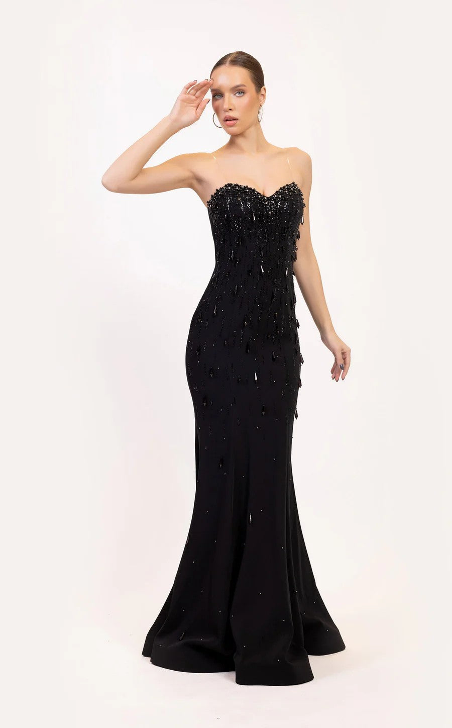 Prom Dresses Long Formal Beaded Evening Prom Dress Black