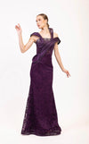 Prom Dresses Beaded Corset Long Formal Lace Prom Dress Purple