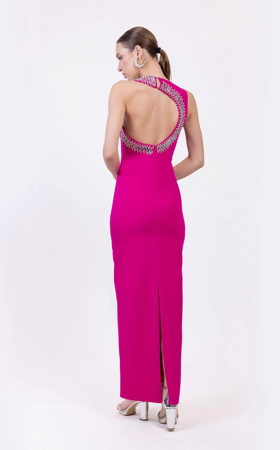 Prom Dresses Prom Beaded Long Formal Fitted Dress Fuchsia