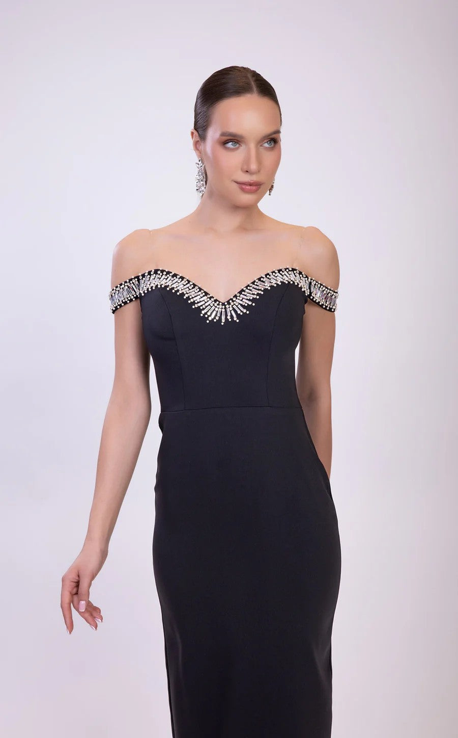 Prom DressesLong Evening Formal Beaded Prom Dress Black