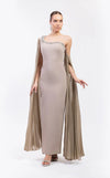 Prom Dresses Long Formal Fitted Cape Evening Prom Dress Beige