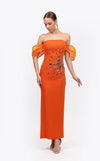 Prom Dresses Fitted Prom Long Formal Evening Dress Orange