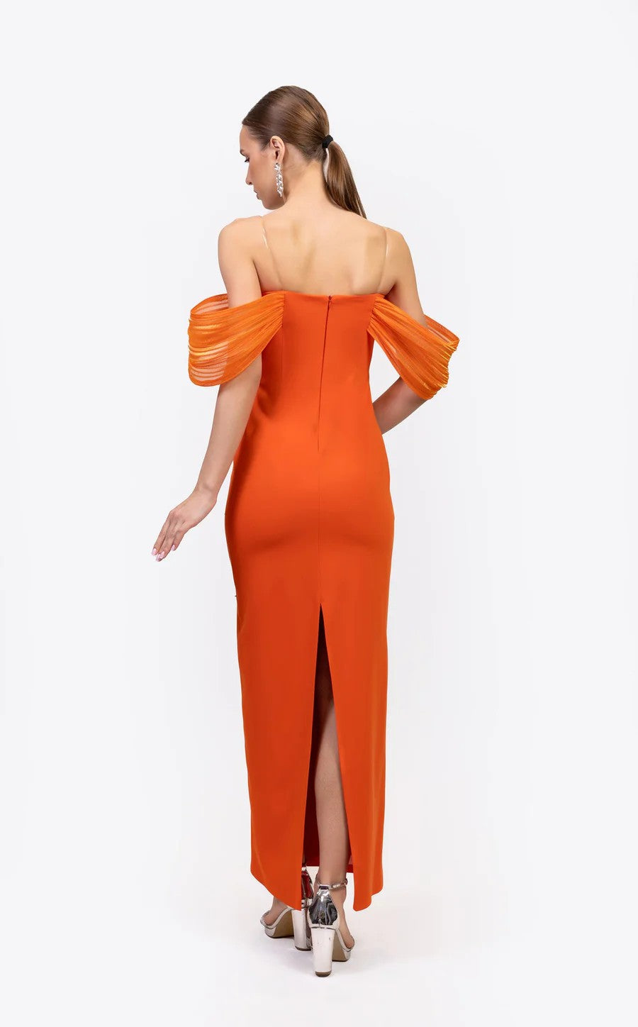 Prom Dresses Fitted Prom Long Formal Evening Dress Orange