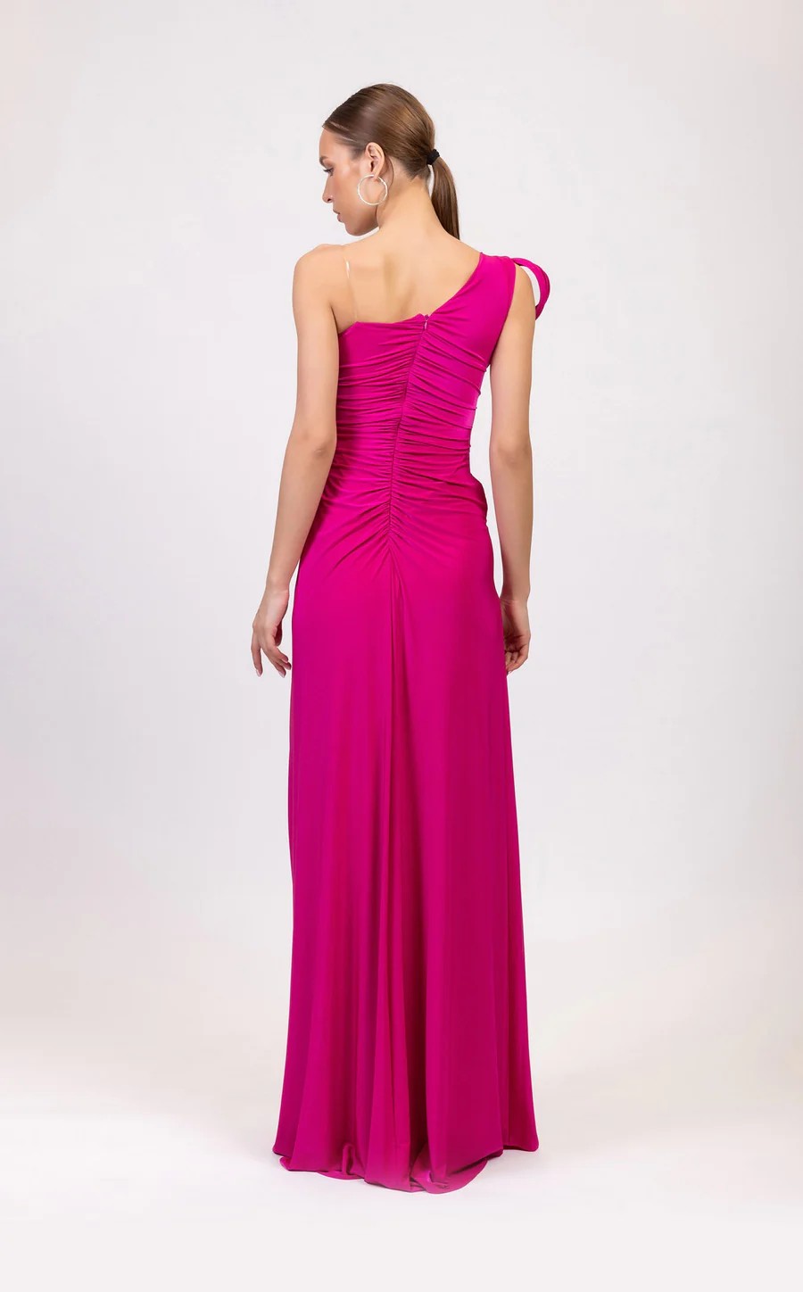 Prom Dresses Slit Prom Fitted Long Formal Dress Fuchsia