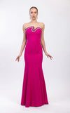 Prom Dresses Long Fitted Formal Beaded Prom Dress Fuchsia