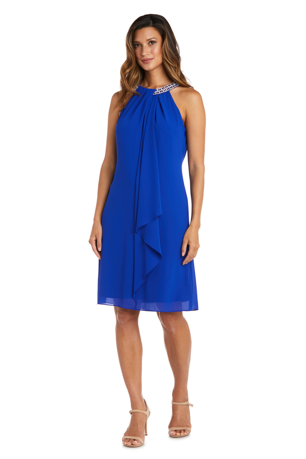 Cocktail Dresses Short Cocktail Scarf Halter Dress Royal