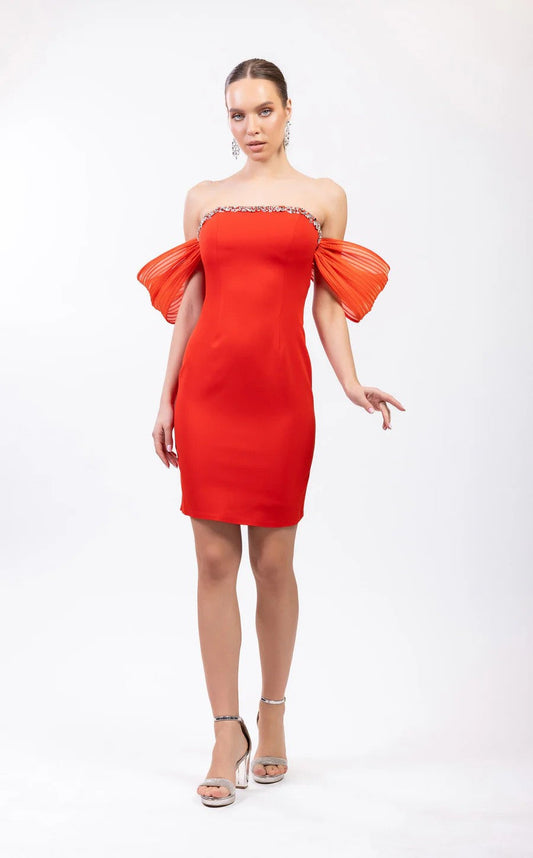 Cocktail Dresses Homecoming Short Beaded Cocktail Dress Orange