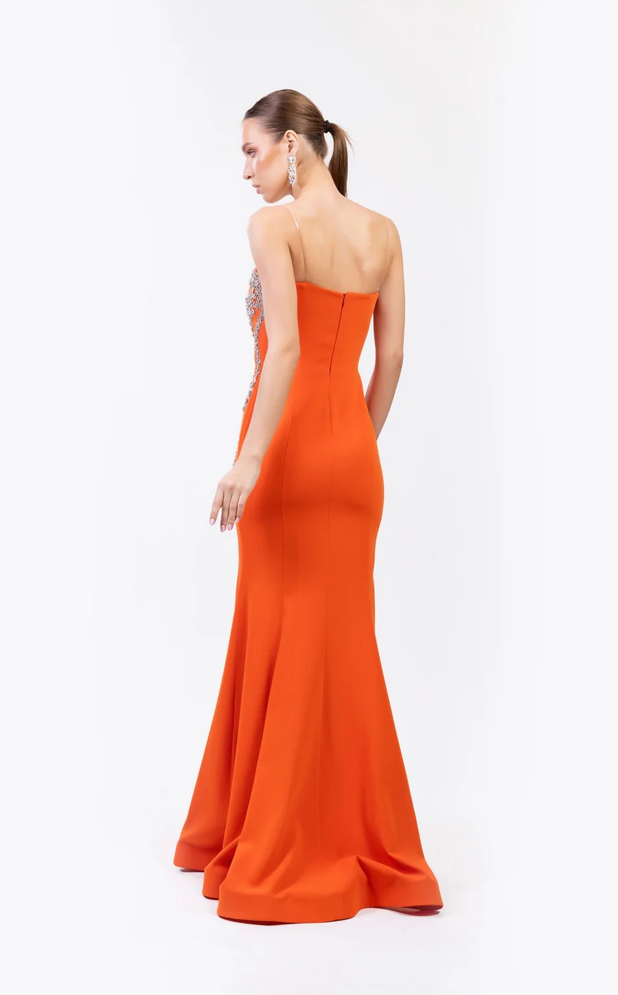 Prom Dresses Long Mermaid Formal Beaded Prom Dress Orange